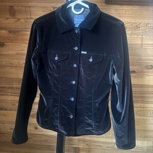 Faconnable Black Velvet Women’s Blazer XS Excellent Condition Holiday Party